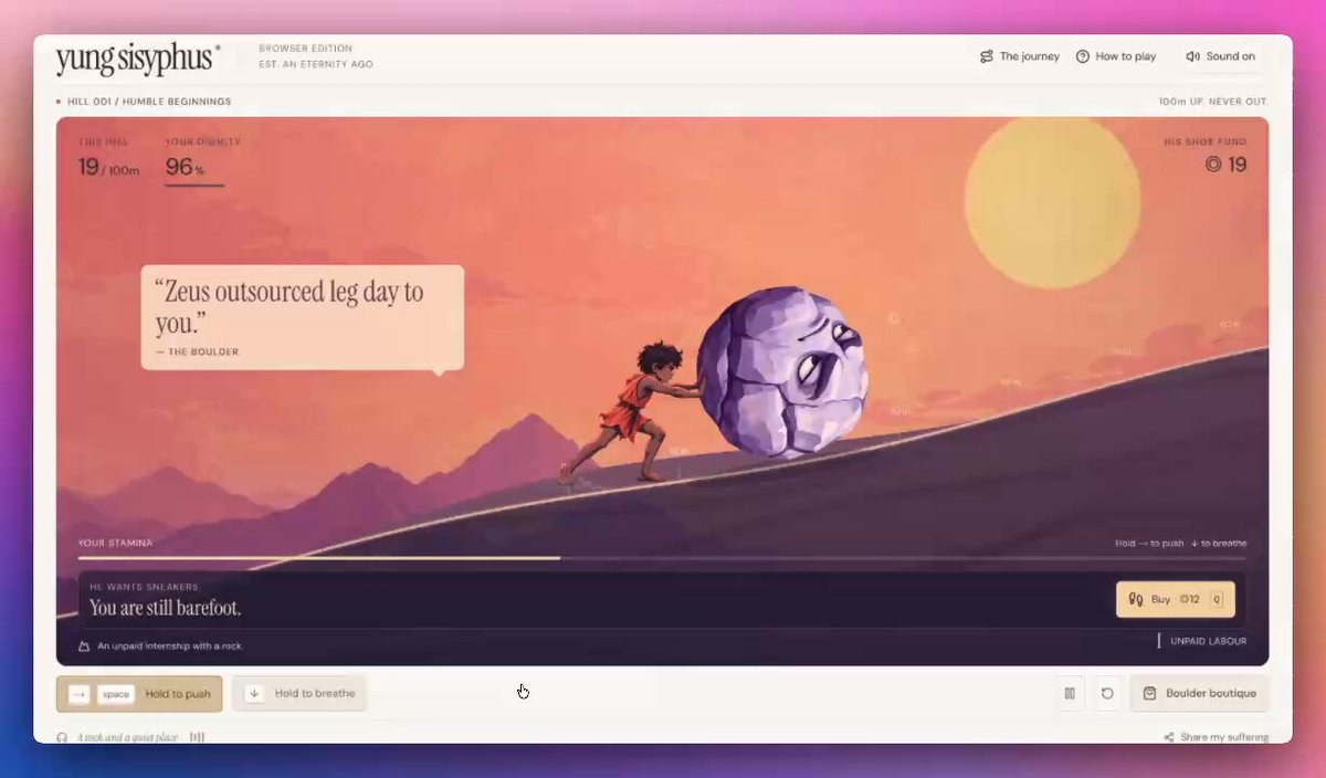yung sisyphus, a one-shotted game